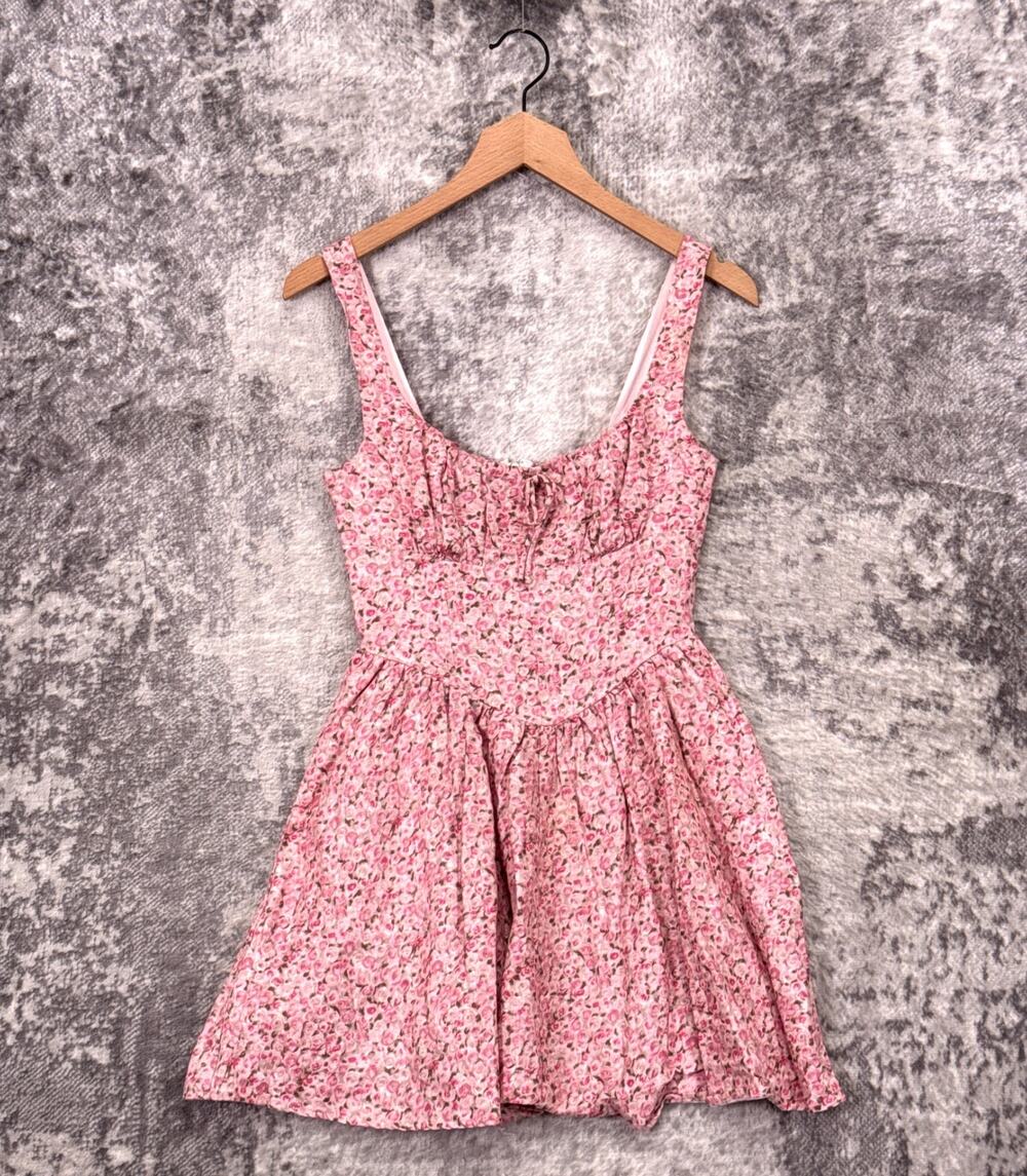 Reformation Daria Linen Mini Dress 0 Womens Pink Floral